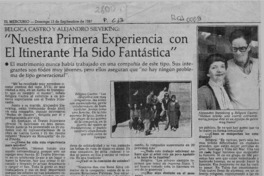 "Nuestra primera experiencia con el Itinerante ha sido fantástica"  [artículo] Ana Rosa Romo R.