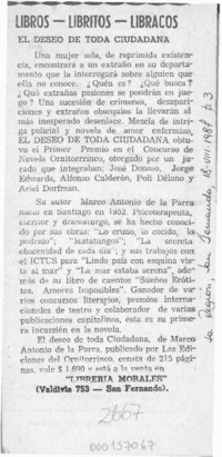 El Deseo de toda ciudadana  [artículo].