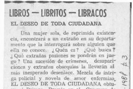 El Deseo de toda ciudadana  [artículo].