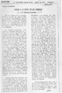 Matar a la dama de las camelias  [artículo] Apir.