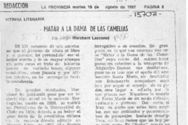 Matar a la dama de las camelias  [artículo] Apir.