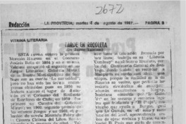 Tarde en Recoleta  [artículo] Apir.