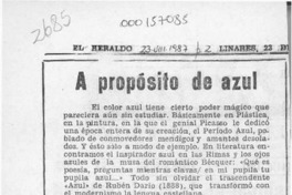 A propósito de azul  [artículo] E. J.