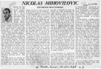 Nicolás Mihovilovic  [artículo] Héctor Leiva Oyarzún.