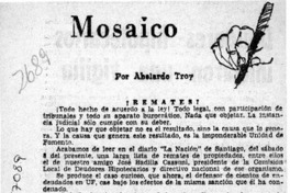Mosaico  [artículo] Abelardo Troy.