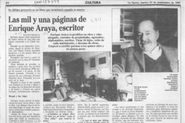Las mil y una páginas de Enrique Araya, escritor  [artículo] Maura Brescia.