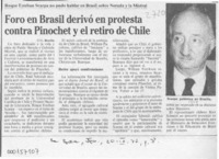 Foro en Brasil derivó en protesta contra Pinochet y el retiro de Chile  [artículo].