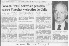 Foro en Brasil derivó en protesta contra Pinochet y el retiro de Chile  [artículo].