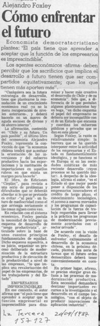 Cómo enfrentar el futuro  [artículo].