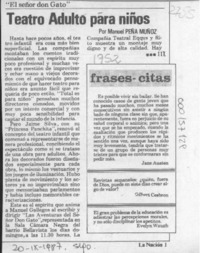 Teatro adulto para niños  [artículo] Manuel Peña Muñoz.