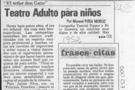 Teatro adulto para niños  [artículo] Manuel Peña Muñoz.