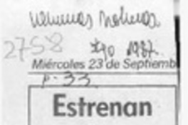 Estrenan obra para niños  [artículo].