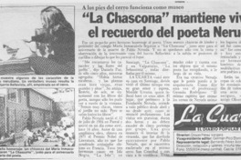"La Chascona" mantiene vivito el recuerdo del poeta Neruda  [artículo]