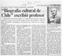 "Biografía cultural de Chile" escribió profesor