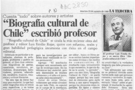 "Biografía cultural de Chile" escribió profesor