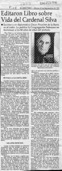 Editaron libro sobre vida del Cardenal Silva  [artículo].