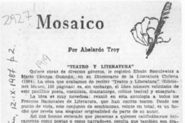 Mosaico  [artículo] Abelardo Troy.