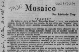 Mosaico  [artículo] Abelardo Troy.