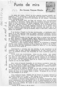 Punto de mira  [artículo] Ernesto Vásquez Méndez.