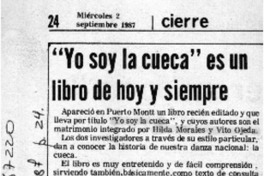 "Yo soy la cueca" es un libro de hoy y siempre  [artículo].