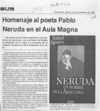 Homenaje al poeta Pablo Neruda en el Aula Magna  [artículo].
