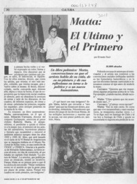 Matta, el último y el primero  [artículo] Ernesto Saul.