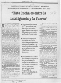"Esta lucha es entre la inteligencia y la fuerza"  [artículo] Mónica González.