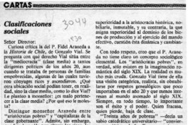 Clasificaciones sociales  [artículo] Francisco Fernando Irarrázabal O.