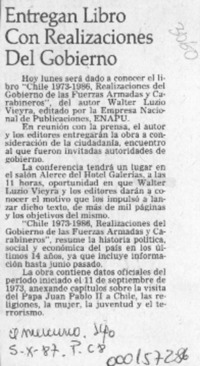 Entregan libro con realizaciones del gobierno  [artículo].