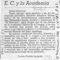E. C. y la Academia  [artículo] Carlos Fortín Gajardo.