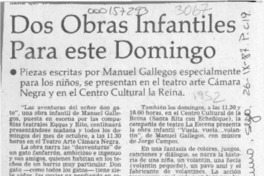 Dos obras infantiles para este domingo  [artículo].
