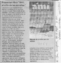 Presentan libro "Ami, el niño de las estrellas"  [artículo].