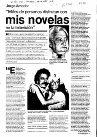 "Miles de personas disfrutan con mis novelas en la televisión"  [artículo] Minerva Donald.