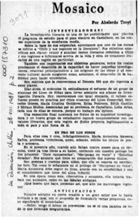 Mosaico  [artículo] Abelardo Troy.