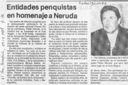 Entidades penquistas en homenaje a Neruda  [artículo].