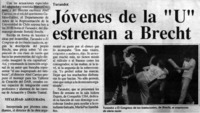 Jóvenes de la "U" estrenan a Brecht