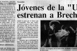 Jóvenes de la "U" estrenan a Brecht