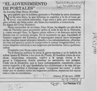 "El advenimiento de Portales"  [artículo] Alone.