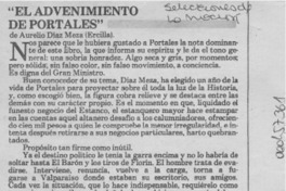 "El advenimiento de Portales"  [artículo] Alone.