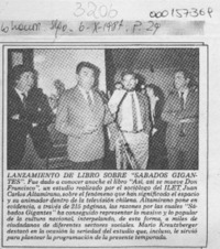 Lanzamiento de libro sobre "Sábados Gigantes"  [artículo].