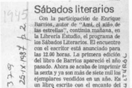 Sábados literarios  [artículo].