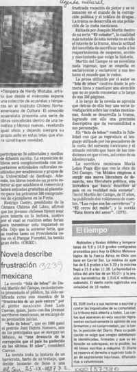 Novela describe frustración mexicana  [artículo].