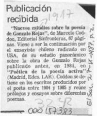 Publicación recibida  [artículo].