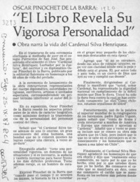 Oscar Pinochet de la Barra, "El libro revela su vigorosa personalidad"  [artículo].