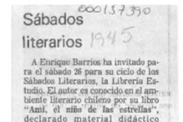 Sábados literarios  [artículo].