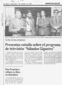 Presentan estudio sobre el programa de televisión "Sábados Gigantes"  [artículo].