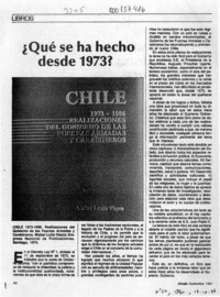 Qué se ha hecho desde 1973?  [artículo].