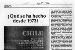 Qué se ha hecho desde 1973?  [artículo].