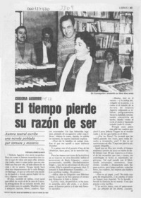 El tiempo pierde su razón de ser  [artículo] Guillermo Blanco.