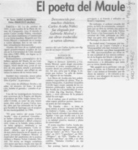 El poeta del Maule  [artículo] Darío Almendras.